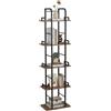 Relaxdays Scaffale, HxLxP: 143 x 38 x 24 cm, 5 ripiani, scaffale d'appoggio per soggiorno, cucina, ingresso, nero/grigio