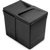 Emuca - Contenitori per la raccolta differenziata per cassetti da cucina, H 266 mm (1 x 15 L), Plastica nera