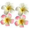 Zhhuoc 4 fermagli per capelli a forma di fiore, 7 cm, bianco e rosa, frangipane hawaiano, testa in schiuma Plumeria, accessorio per capelli da spiaggia, accessori per capelli hawaiani