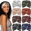 Awumbuk Fasce larghe da donna, 18 cm di spessore, stile turbante bohémien, antiscivolo, anti-umidità, per allenamento, sport, yoga, moda quotidiana, confezione da 8 colori multicolore (motivo