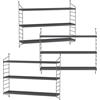 [en.casa] Set di 3 Scaffali da Parete Scaffali Pensili a 3 Ripiani Regolabili in Altezza Mensole da Muro in Acciaio 50 x 60 x 15 cm - Grigio scuro