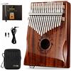 Moozica - Pianoforte elettrico a 17 tasti EQ Kalimba, Koa Tone Wood con pickup integrato con interfaccia audio da 6,35 mm e borsa Kalimba professionale (K17K-EQ)