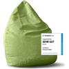DS Produkte Pouf Lumaland Luxury XL PLUS elegante pouf a sacco - 220 L di imbottitura con cuciture extra resistenti - Verde