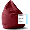 DS Produkte Pouf Lumaland Luxury XL elegante pouf - imbottitura da 120 litri - rosso