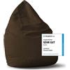 DS Produkte Pouf Lumaland Luxury XL elegante pouf - imbottitura 120L - marrone