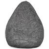 DS Produkte Pouf Lumaland Luxury Fluffy Pouf elegante in peluche intrecciato - Imbottitura 120L - Grigio