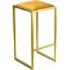 FERRO Sedia da bar 64 cm Oro - Giallo - Sedia da bar moderna in metallo senza schienale in stile loft con seduta imbottita