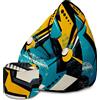 Dreamroots Bean Bag 80x80x120cm con schienale e sgabello e copertura Cuscino da pavimento Chill Sack Bubibag Beanbag Abstract Yellow