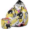 Dreamroots Bean Bag 80x80x120cm Beanbag con schienale e sgabello e copertura Cuscino da terra Chill Sack Bubibag Beanbag Screaming Faces
