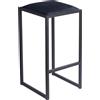 FERRO Sgabello da bar 64 cm Nero - Sgabello da bar moderno in metallo senza schienale in stile loft con seduta imbottita