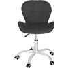 Springos® Sedia da ufficio Sedia da scrivania ergonomica imbottita Altezza regolabile con rotelle Sedia girevole fino a 120 kg Trapuntata