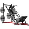 VEVOR Attrezzo per allenamento gambe Combinazione pressa gambe e hack squat (schienale 40° / 45° / 50°) con supporto pesi, attrezzo per allenamento gambe per quadricipiti, posteriori della coscia, glutei