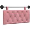 vidaXL Testiera sospesa con luce a LED in velluto rosa