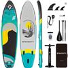 COIL Tavola da SUP COIL - Set SUP gonfiabile - Set completo da Stand Up Paddle - con pagaia - con pompa - custodia impermeabile per cellulare - stabile - 335 cm - 170 kg - Blu/Grigio