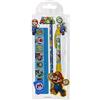 Super Mario - Kit di cancelleria, 5 pezzi