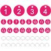 PATIKIL 20PCS Etichette Numerate 1-20, Etichette Numerate Per Chiavi In Plastica Con Anelli Portachiavi Per Organizzatori Vendite Campali Grucce Etichette Abbigliamento ID, Rosso Rosa
