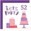 Purple Fox Biglietto di compleanno da donna per 52° compleanno - Lets Party Purple Qualsiasi età numeri biglietto di compleanno per donna 52 anni donna amica sorella mamma zia nonna cinquantadue, quinta seconda