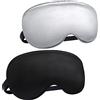 Audamp Mascherina per dormire, maschera da notte, fascia per gli occhi, in seta, ultra morbida, con fascia regolabile 2 Pezzi