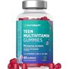 Horbäach Multivitaminico per Adolescenti - 60 Caramelle Gommose Vegane | 14 Vitamine e Minerali Essenziali con Vitamina A, B12, C, D & Zinco - Gusto di Fragola - di Horbaach