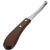 WOONEKY Coltello per Zoccoli di Cavallo, Lama Resistente in Acciaio Inox | Uso Quotidiano, Pulizia del Fondo dello Zoccolo, Impugnatura in Legno, Attrezzo per Cavalli e Pastura