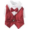 WOONEKY Costume da Completo per Cane e Gatto Elegante in Poliestere | Stile Gentiluomo, Facile da Indossare, Asciugatura Rapida e Pulizia Semplice, per Compleanno e Stagione Calda