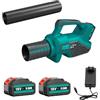 JUTOSGSKW Soffiatore Foglie a Batteria 18V 5.5Ah (2 Batterie + Caricabatterie Inclusi), Motore Brushless, 530 CFM 100 MPH, Velocità Variabile, Soffiatore Elettrico Senza Fili per Giardino, Pulizia Neve