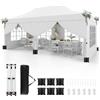 RELAX4LIFE Tenda da Giardino Pop-Up 3 x 6 M con 6 Pareti Laterali, Altezza Regolabile, 12 Picchetti, 6 Corde/Sacchi di Sabbia, per Feste e Matrimoni (Bianco, 3x6m con Pareti Laterali)