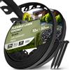 Instalguru Bordo Prato Giardino 20 m 50 mm Bordatura Flessibile Palizzata 40x Picchetti Ancoraggio Terra Chiodi Fissaggio 18 cm Nero Contorno Aiuola Sentiero