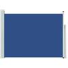 vidaXL Tenda da Sole Laterale Retrattile per Patio Privacy Automatica Schermo Parasole Frangivento 120x500 cm in Tessuto PU Blu Telaio in Ferro