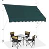 GYMAX Tenda da Sole a Bracci Regolabile in Altezza, Tenda da Sole con Manovella per Balcone, Tenda Impermeabile e Resistente al Sole, Altezza Regolabile da 2M a 3M, per Finestra (Verde, 200 CM)