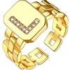 Bestyle Anelli Iniziali Donna L Anello Donna Oro Anello Color Oro Donna Regolabile con Confezione Regalo