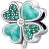 Amuefer Quadrifoglio Charm Compatibili Bracciale Collana, Argento Sterling Ciondolo Compleanno Natale Gioielli Regali per le Donne Moglie Amici