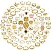 JeryWe Set di 70 anelli vintage in argento con cristalli, per nocche da donna, anelli impilabili in stile bohémien, stile retrò, bohémien, impilabili, Metallo, Turchese