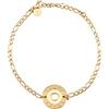 LUUK LIFESTYLE Bracciale con pendente cerchio 50cm, motivo rotondo in filigrana in acciaio inossidabile, design moderno, stile retrò chic, idea regalo personale, moda, oro