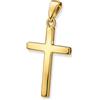 CLEVER SCHMUCK Clever Drachensilber Dorato Ciondolo Croce 21 mm Lucido dall'Effetto Vero Oro 375
