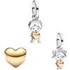 NUNUYAYA Charm Bead Ciondolo in Argento Sterling 925 Rabbit Frog Butterfly Car Heart con Cubic Zirconia Pendenti Compatibile con Braccialetti Collane europei,Compleanno di Natale Perline per Donne