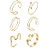 Dermalyx 6 Pezzi Bracciali da Braccio Oro, Bracciali Regolabili per Bicipite, Minimalista Bracciale Braccio Sottile, Bracciali da Braccio alla Moda, Set Bracciali Oro