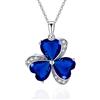 VONSSY Collana con ciondolo trifoglio | Collana con trifoglio irlandese del giorno di San Patrizio con pietra preziosa