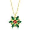 Joliernelle Collana da donna in oro Anastasia ispirata alla principessa perduta insieme a Parigi, con catenina da 50 cm, Metallo, Smeraldo