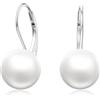 LANBEIDE Orecchini pendenti in argento Sterling 925, con zirconi cubici rotondi, da donna, 10.27 Millimeter, Argento sterling