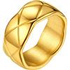 FindChic Anello Uomo Donna in acciaio inossidabile, anello ragazzo, oro/argento/nero, regalo uomo