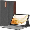 FINTIE Custodia per Samsung Galaxy Tab S8 Plus 2022 / S7 Fe 2021 / S7 Plus 2020 12.4'' Pollici con S Pen Holder, [Multi-angli] Portfolio Cover con Tasca, Grigio/Marrone