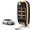 TOOMUME Cover Chiave TPU, Custodia Chiave Adatto per Kia Sportage Rio Ceed Stonic Picanto Sorento Venga Soul Carens Cerato K2 K3 K4 K5, Copri Chiavi Guscio Chiave Auto Telecomando - Flip Key