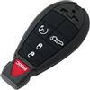BROVACS Custodia di ricambio per chiave + chiave vuota non tagliata da inserire per emergenza compatibile con DODGE JEEP 5 pulsanti chiave elettronica senza chiave telecomando custodia per chiave 4