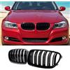 Hengjiayao Griglia anteriore per BMW 3er E90 E91 2009 2010 2011 2012 LCI Touring Grill Nero Lucido Doppia Ponticello Sport Griglia anteriore del radiatore (For 3 E90 E91 2009-2012)