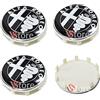 VS 4 Tappi Coprimozzo 60mm Compatibili con ALFA ROMEO Giulietta Giulia 147 159 146 156 Brera Stemma Nero Bianco