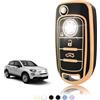 TOOMUME Cover Chiave TPU, Custodia Chiave Adatto per Fiat 500X Tipo Toro Argo Cronos Nuovo Doblo Egea Freedom Grazie Dodge Neon, Copri Chiavi Guscio Chiave Auto Telecomando - Flip Key