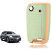 TOOMUME Cover Chiave, Guscio Chiave Adatto per VW Golf 7 Mk7 Polo Jetta Tiguan Touran Seat Leon Fabia Ibiza Skoda Fabia Octavia Superb, Custodia Chiavi Telecomando Copri Chiavi - Flip Key