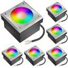 ledscom.de 6x pietra da pavimentazione LED NEOLUM per esterni, IP67, angolare, 10 x10cm, incl. lampadina GX53 RGB, 670lm, Smart Home