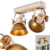 hofstein Lampada da soffitto Orny, lampada da soffitto a 2 luci in legno e metallo color bronzo, lampada da camera dal look industriale, 2 x E27, le teste delle lampade sono regolabili, senza lampadina/e